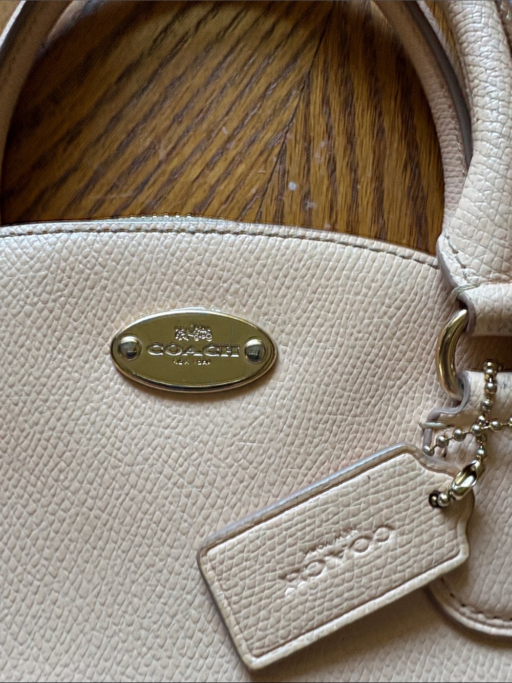 Back to school sale- Coach Two-Tone Dome Satchel in Blush and Cream - Picture 2 of 8